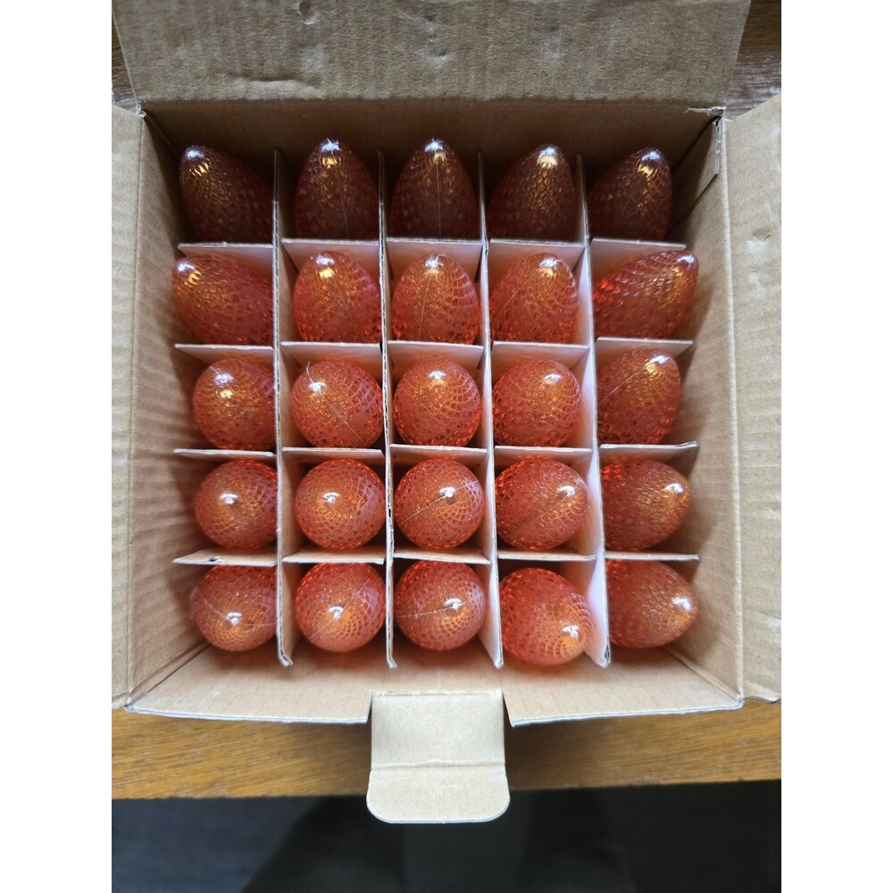 25 C9 Orange Color  LED Faceted Christmas Light Bulbs LED Replacement Bulb